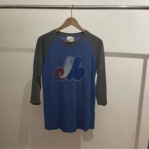 Genuine Merchandise Blue and Gray Baseball Tee